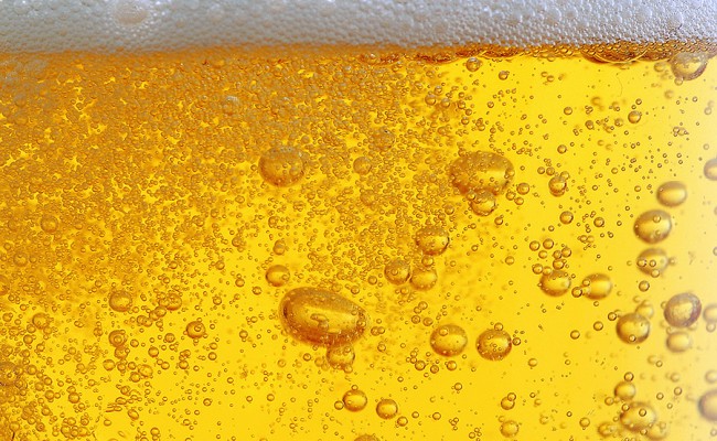 beer with bubbles